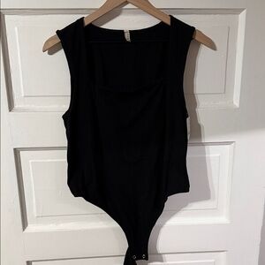 Free People Black Sleeveless Bodysuit